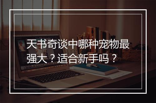 天书奇谈中哪种宠物最强大？适合新手吗？