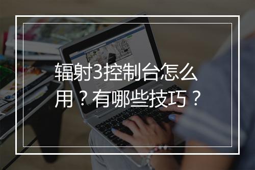 辐射3控制台怎么用？有哪些技巧？