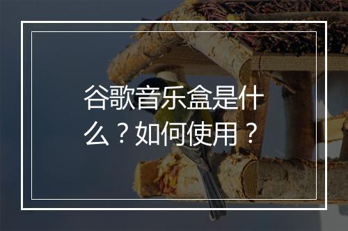 谷歌音乐盒是什么？如何使用？