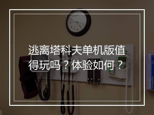 逃离塔科夫单机版值得玩吗？体验如何？