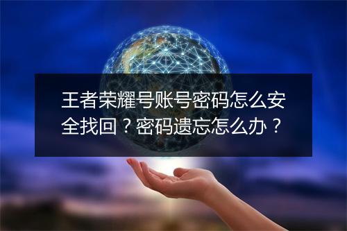 王者荣耀号账号密码怎么安全找回？密码遗忘怎么办？