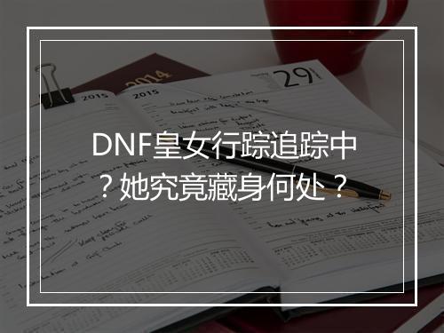 DNF皇女行踪追踪中？她究竟藏身何处？