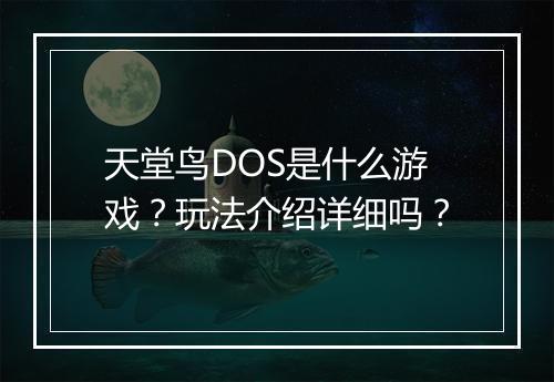 天堂鸟DOS是什么游戏？玩法介绍详细吗？