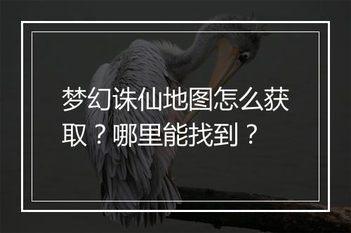 梦幻诛仙地图怎么获取？哪里能找到？