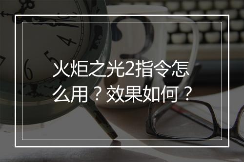 火炬之光2指令怎么用？效果如何？
