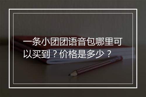 一条小团团语音包哪里可以买到？价格是多少？