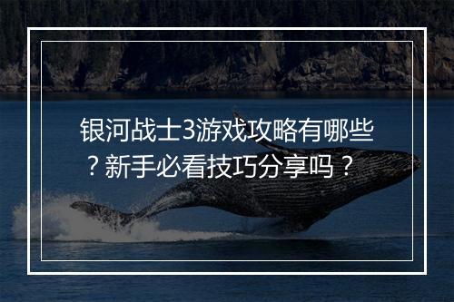 银河战士3游戏攻略有哪些？新手必看技巧分享吗？