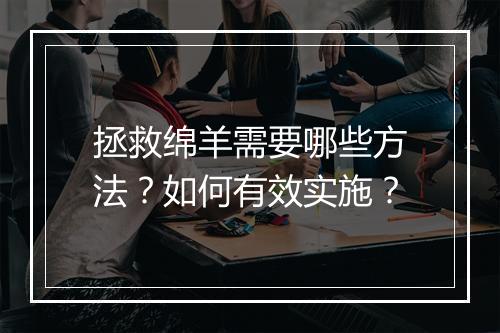 拯救绵羊需要哪些方法？如何有效实施？