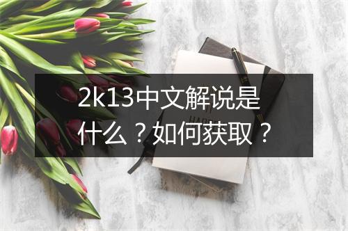 2k13中文解说是什么？如何获取？