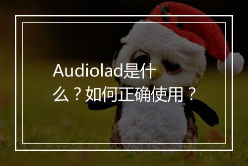 Audiolad是什么？如何正确使用？