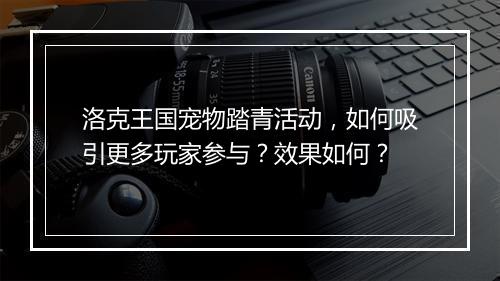 洛克王国宠物踏青活动，如何吸引更多玩家参与？效果如何？