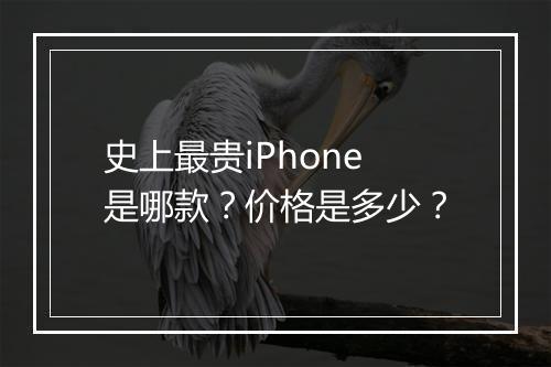 史上最贵iPhone是哪款？价格是多少？