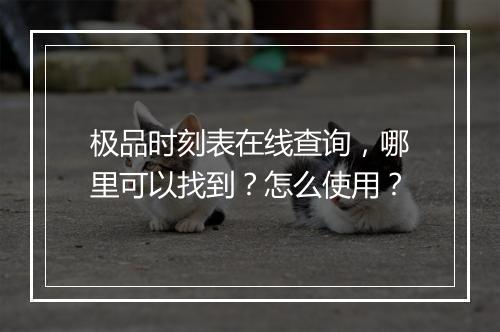 极品时刻表在线查询，哪里可以找到？怎么使用？