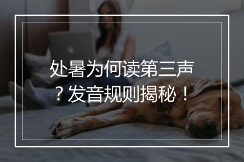 处暑为何读第三声？发音规则揭秘！