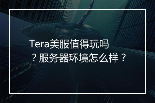 Tera美服值得玩吗？服务器环境怎么样？