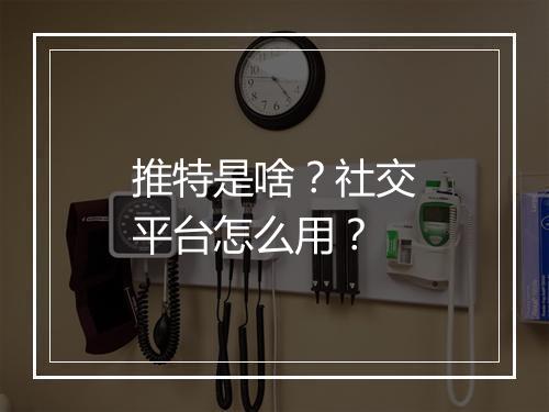 推特是啥？社交平台怎么用？