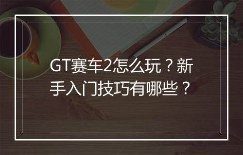 GT赛车2怎么玩？新手入门技巧有哪些？