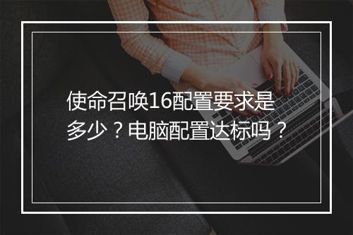使命召唤16配置要求是多少？电脑配置达标吗？