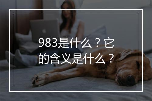 983是什么？它的含义是什么？