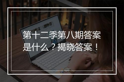 第十二季第八期答案是什么？揭晓答案！