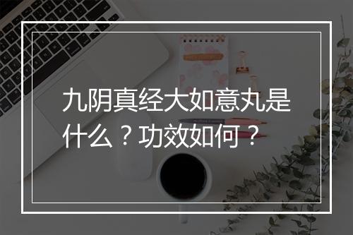 九阴真经大如意丸是什么？功效如何？