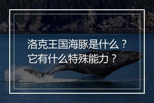 洛克王国海豚是什么？它有什么特殊能力？