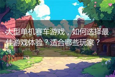 大型单机赛车游戏，如何选择最佳游戏体验？适合哪些玩家？