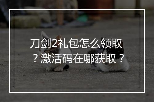 刀剑2礼包怎么领取？激活码在哪获取？