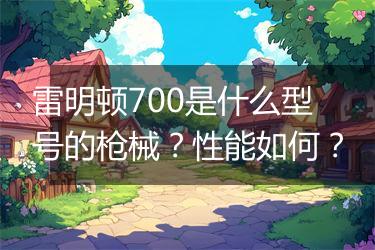 雷明顿700是什么型号的枪械？性能如何？