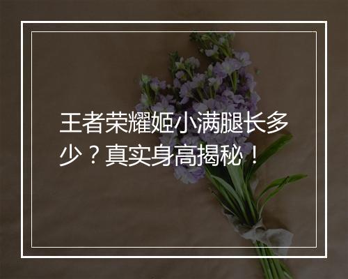 王者荣耀姬小满腿长多少？真实身高揭秘！