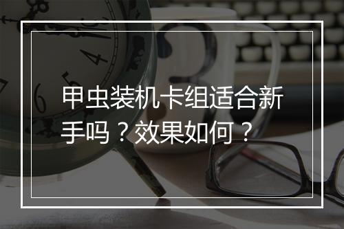 甲虫装机卡组适合新手吗？效果如何？