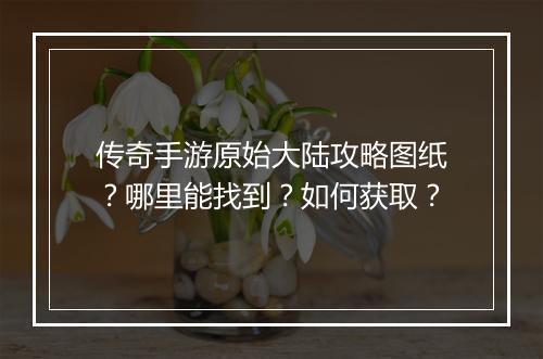 传奇手游原始大陆攻略图纸？哪里能找到？如何获取？