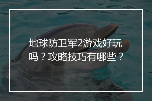 地球防卫军2游戏好玩吗？攻略技巧有哪些？