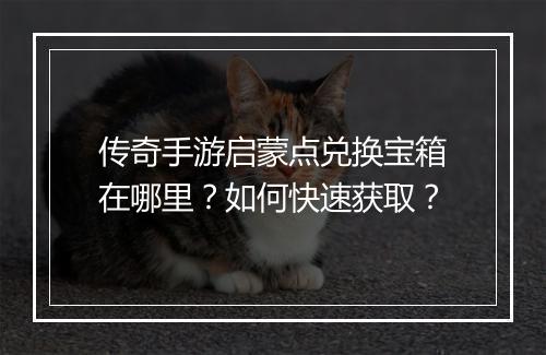 传奇手游启蒙点兑换宝箱在哪里？如何快速获取？