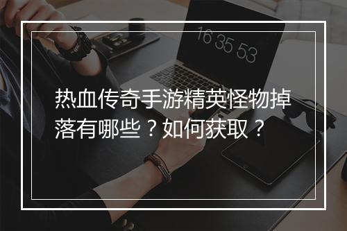 热血传奇手游精英怪物掉落有哪些？如何获取？
