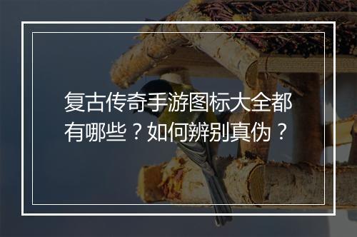 复古传奇手游图标大全都有哪些？如何辨别真伪？