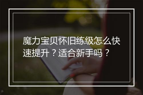 魔力宝贝怀旧练级怎么快速提升？适合新手吗？