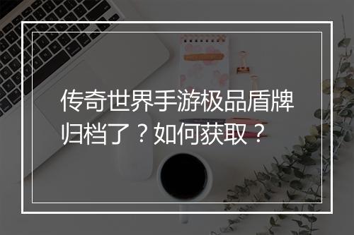 传奇世界手游极品盾牌归档了？如何获取？