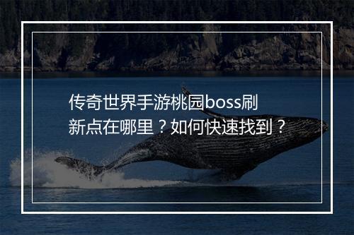传奇世界手游桃园boss刷新点在哪里？如何快速找到？