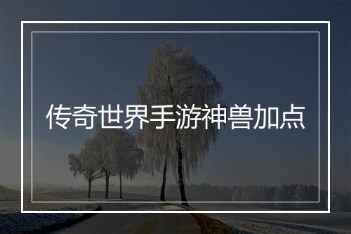 传奇世界手游神兽加点