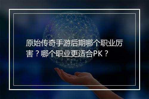 原始传奇手游后期哪个职业厉害？哪个职业更适合PK？