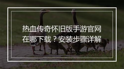 热血传奇怀旧版手游官网在哪下载？安装步骤详解