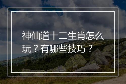 神仙道十二生肖怎么玩？有哪些技巧？