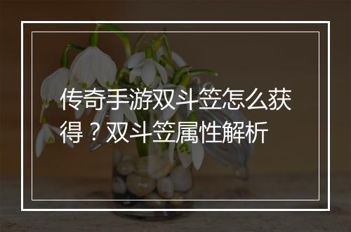 传奇手游双斗笠怎么获得？双斗笠属性解析