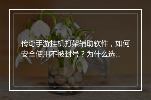 传奇手游挂机打架辅助软件，如何安全使用不被封号？为什么选择它？