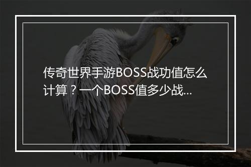 传奇世界手游BOSS战功值怎么计算？一个BOSS值多少战功？