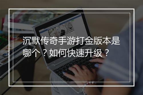 沉默传奇手游打金版本是哪个？如何快速升级？