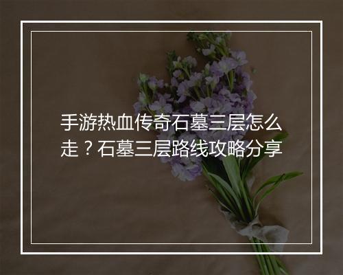 手游热血传奇石墓三层怎么走？石墓三层路线攻略分享