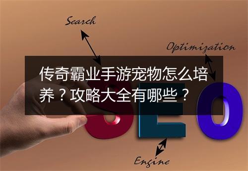传奇霸业手游宠物怎么培养？攻略大全有哪些？