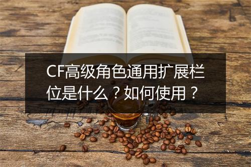 CF高级角色通用扩展栏位是什么？如何使用？
